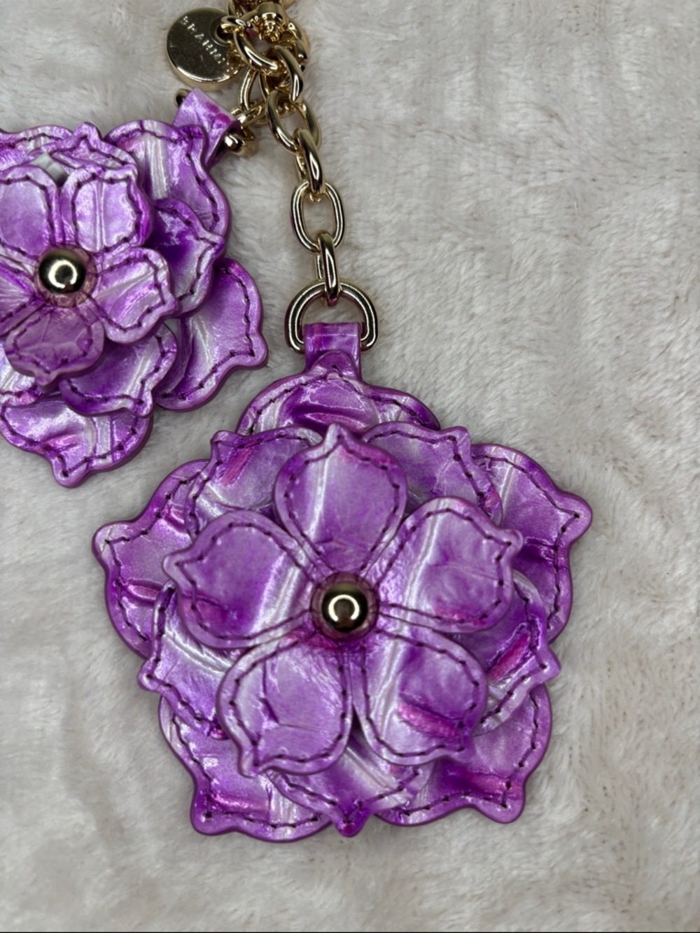 Brahmin Flower Duo Lilac Essence Melbourne Keychain - Picture 3 of 9